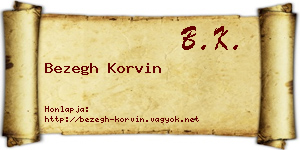 Bezegh Korvin névjegykártya